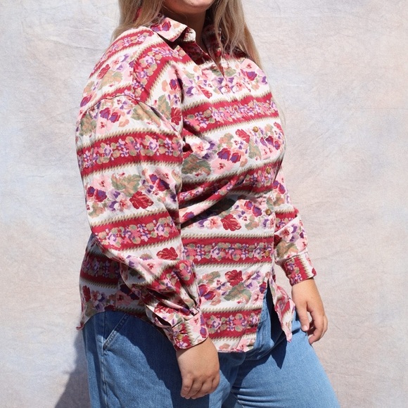 Pink Floral Button Up Shirt - Picture 3 of 9